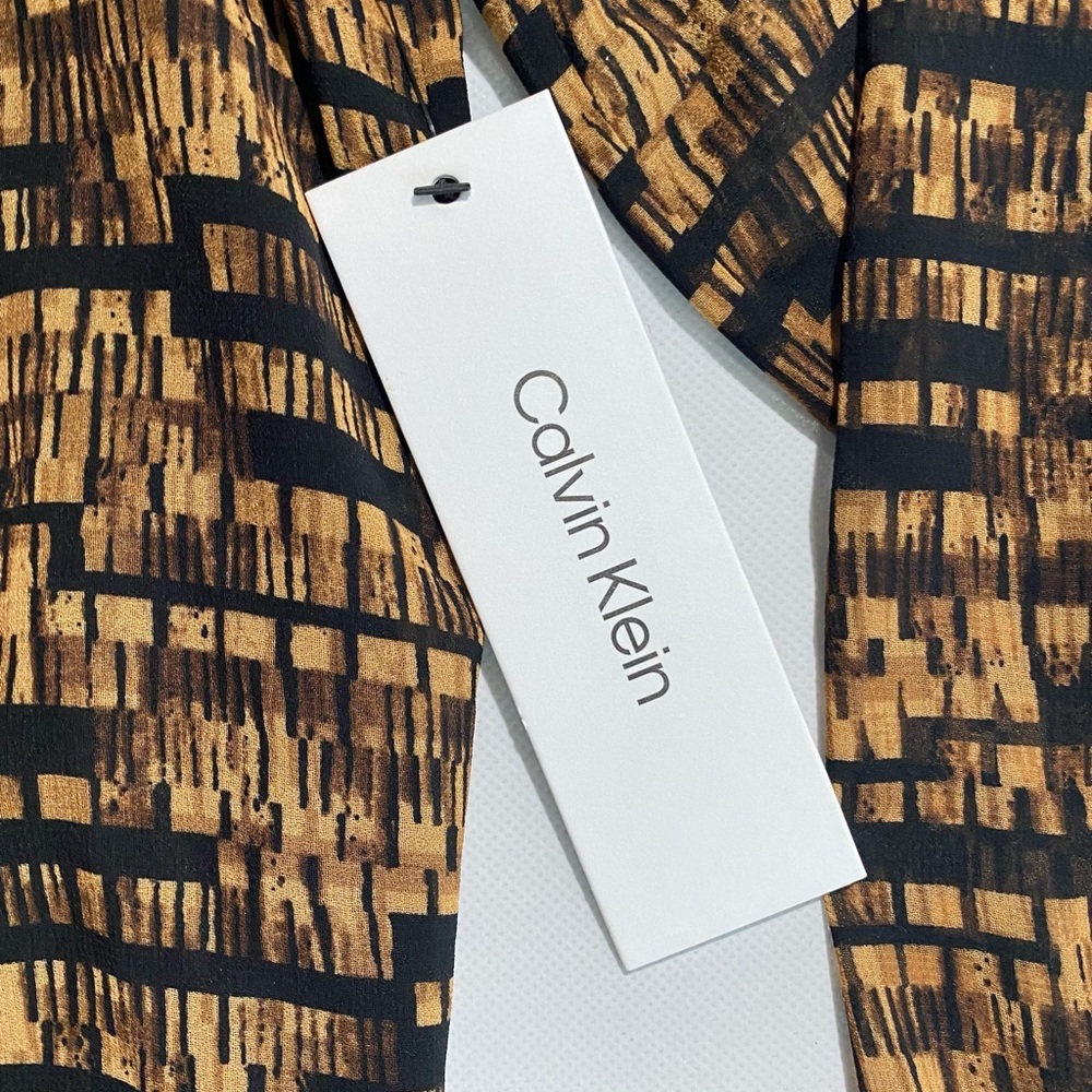 NEW Size S Womens Calvin Klein Long Sleeve Button Down Top Polyester Black - Picture 3 of 12